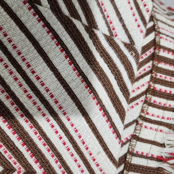 Worth Chevron Fringe Pencil Skirt Cream Brown Muiltcolor sz 8 - Picture 4 of 7